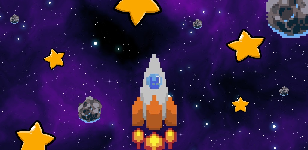 Starry Space Rocket